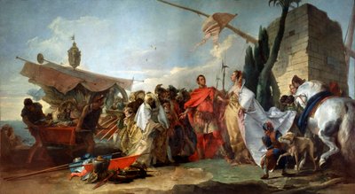 César encontrando a Cleopatra, 1747 de Giovanni Domenico Tiepolo