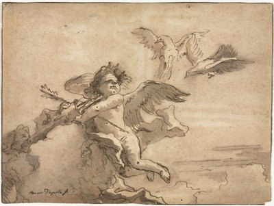 Cupido Vendado y Dos Palomas de Giovanni Domenico Tiepolo