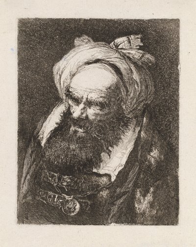 Anciano con turbante, de la Raccolta di Teste (Colección de cabezas) de Giovanni Domenico Tiepolo