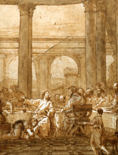 Banquete en la Casa de Simón, finales del siglo XVIII principios del XIX de Giovanni Domenico Tiepolo
