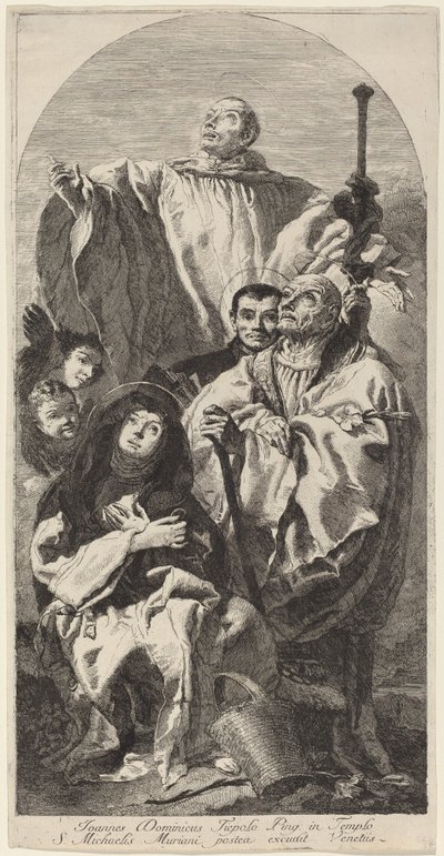 Cuatro santos de la orden benedictina de Giovanni Domenico Tiepolo