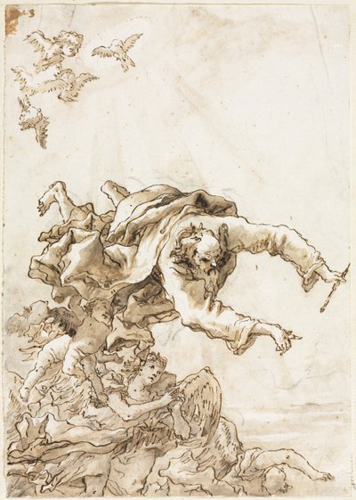 Dios el Padre con Ángeles y Querubines, 1758 o después de Giovanni Domenico Tiepolo