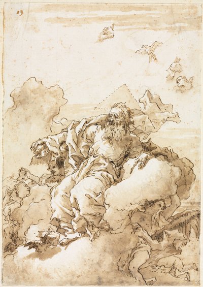 Dios el Padre con símbolo de la Trinidad, 1758 o después de Giovanni Domenico Tiepolo