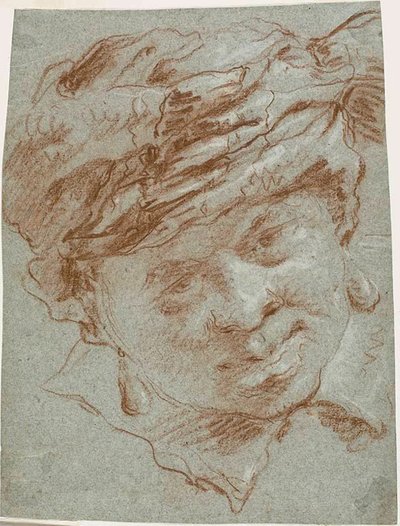 Cabeza de un niño con turbante de Giovanni Domenico Tiepolo