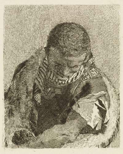 Cabeza de un Moro Inclinándose de Giovanni Domenico Tiepolo