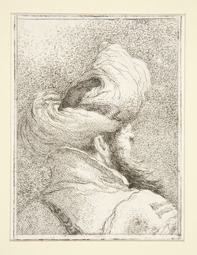 Cabeza de un turco, de la serie Raccolta di Teste, Libro Secondo (Colección de cabezas, libro segundo) de Giovanni Domenico Tiepolo