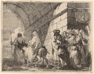 La Sagrada Familia abandona la ciudad de Giovanni Domenico Tiepolo