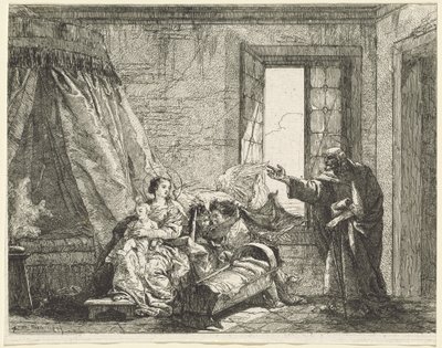 José transmite a María el mandato de Dios de huir de Giovanni Domenico Tiepolo