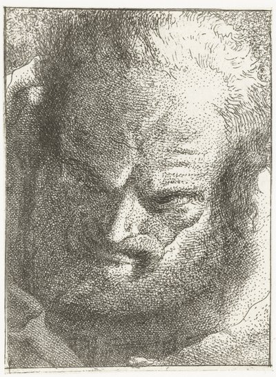 hombre mirando hacia abajo Colección de cabezas (título de la serie) Raccolta di Teste (título de la serie) de Giovanni Domenico Tiepolo