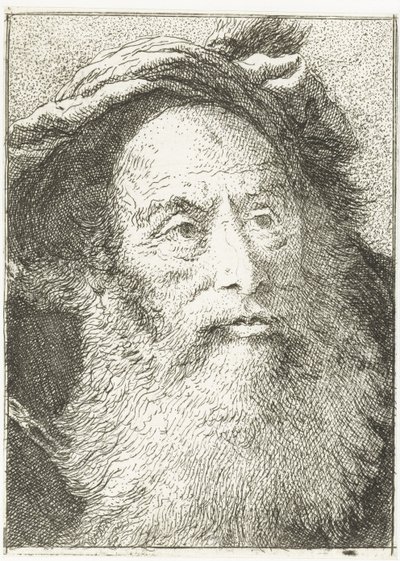 hombre con barba Colección de cabezas (título de la serie) Raccolta di Teste (título de la serie) de Giovanni Domenico Tiepolo
