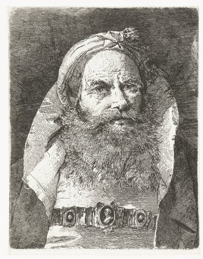 Hombre con turbante pequeño Colección de cabezas (título de la serie) Raccolta di Teste (título de la serie) de Giovanni Domenico Tiepolo