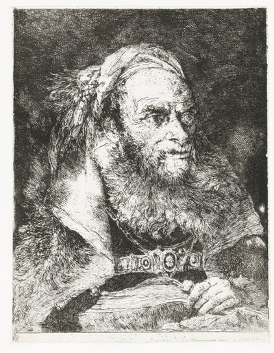 Hombre con libro abierto Colección de cabezas (título de la serie) Raccolta di Teste (título de la serie) de Giovanni Domenico Tiepolo