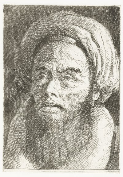 hombre con turbante Colección de cabezas (título de la serie) Raccolta di Teste (título de la serie) de Giovanni Domenico Tiepolo