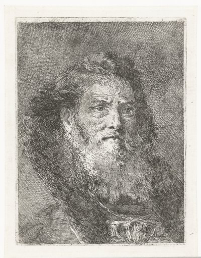 Hombre sin tocado Colección de cabezas (título de la serie) Raccolta di Teste (título de la serie) de Giovanni Domenico Tiepolo