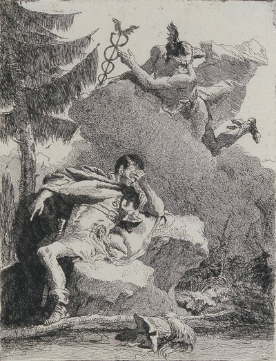 Mercurio aparece a Eneas en un sueño, 1757 de Giovanni Domenico Tiepolo