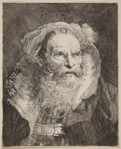 Anciano meditando de Giovanni Domenico Tiepolo