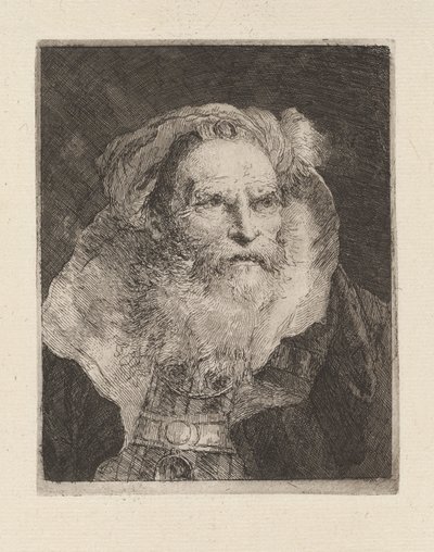 Viejo meditando, de la Raccolta di Teste (Colección de cabezas) de Giovanni Domenico Tiepolo