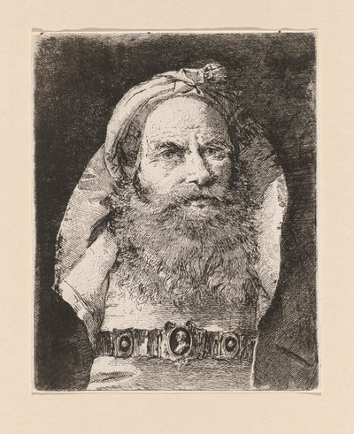 Viejo con pequeño turbante, de la Raccolta di Teste (Colección de cabezas) de Giovanni Domenico Tiepolo