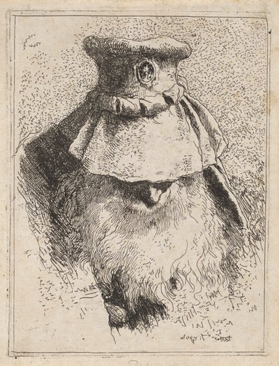 Viejo con gran sombrero, de la Raccolta di Teste (Colección de cabezas) de Giovanni Domenico Tiepolo