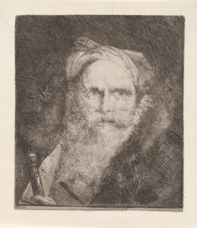 Viejo con espada, de la Raccolta di Teste (Colección de cabezas) de Giovanni Domenico Tiepolo
