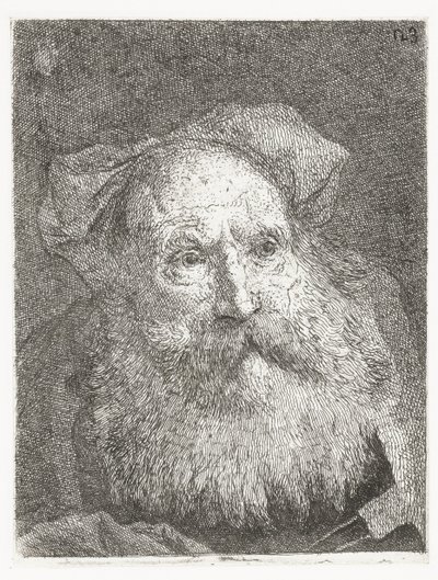 Viejo con barba Colección de cabezas (título de la serie) Raccolta di Teste (título de la serie) de Giovanni Domenico Tiepolo