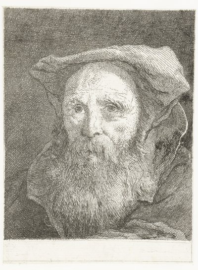 Viejo con barba y boina Colección de cabezas (título de la serie) Raccolta di Teste (título de la serie) de Giovanni Domenico Tiepolo