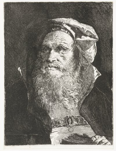 Viejo con barba y libro Colección de cabezas (título de la serie) Raccolta di Teste (título de la serie) de Giovanni Domenico Tiepolo