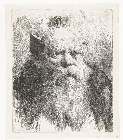 Viejo con barba y sombrero con joyas Colección de cabezas (título de la serie) Raccolta di Teste (título de la serie) de Giovanni Domenico Tiepolo