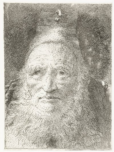 Viejo con sombrero de piel Colección de cabezas (título de la serie) Raccolta di Teste (título de la serie) de Giovanni Domenico Tiepolo