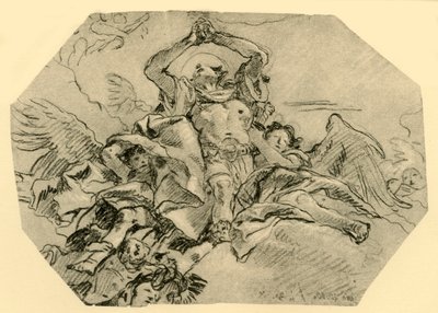 Santo orando rodeado de ángeles, 1762, 1928 de Giovanni Domenico Tiepolo