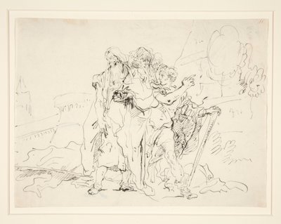Príamo y compañeras fuera de los muros de Troya de Giovanni Domenico Tiepolo