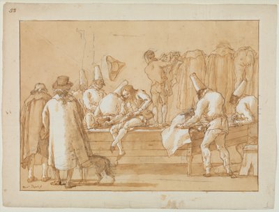 Polichinela como ayudante de sastre de Giovanni Domenico Tiepolo