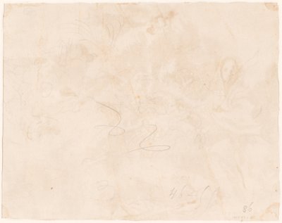 Boceto para la Huida a Egipto [verso] de Giovanni Domenico Tiepolo