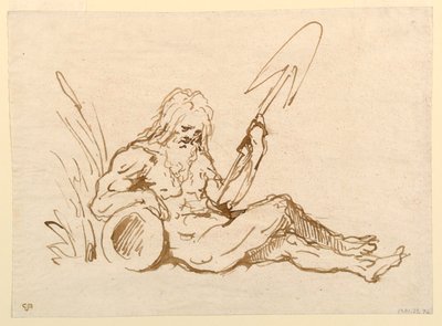 Boceto de un Dios del Río de Giovanni Domenico Tiepolo