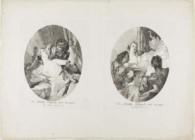 Tarquino y Lucrecia y Cleopatra honrados con regalos de Giovanni Domenico Tiepolo