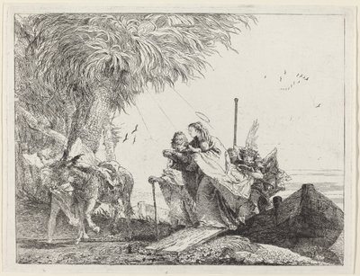 La Sagrada Familia Desembarcando de Giovanni Domenico Tiepolo