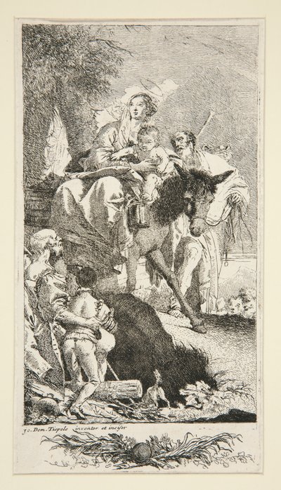 La Sagrada Familia con el Mendigo y su Hijo de Giovanni Domenico Tiepolo