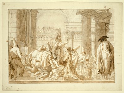 El matrimonio del padre de Punchinello de Giovanni Domenico Tiepolo