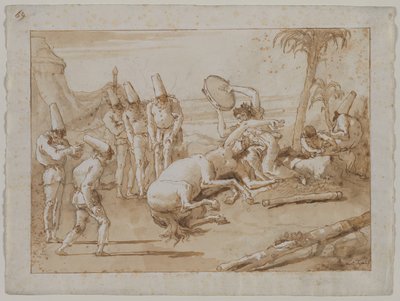 La mujer con una pandereta de Giovanni Domenico Tiepolo