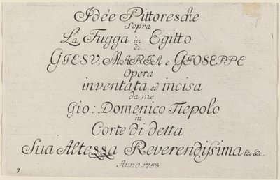 Página de Título de Giovanni Domenico Tiepolo