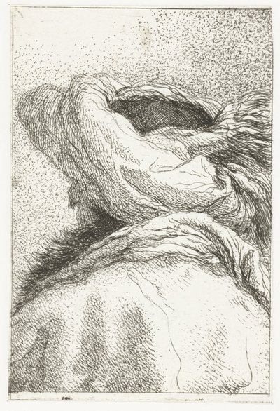 Hombre turco con la cabeza vuelta hacia otro lado con turbante Colección de cabezas (título de la serie) Raccolta di Teste (título de la serie) de Giovanni Domenico Tiepolo