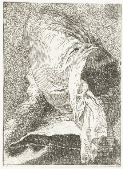 Hombre turco con la cabeza vuelta hacia otro lado con turbante Colección de cabezas (título de la serie) Raccolta di Teste (título de la serie) de Giovanni Domenico Tiepolo