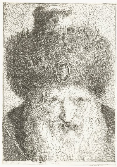 Hombre turco con sombrero de piel Colección de cabezas (título de la serie) Raccolta di Teste (título de la serie) de Giovanni Domenico Tiepolo