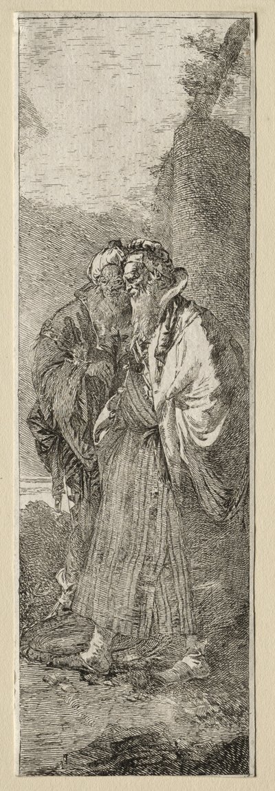 Dos ancianos en un paisaje de Giovanni Domenico Tiepolo