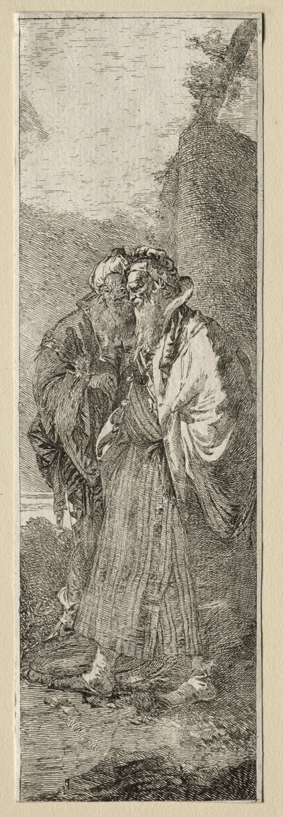 Dos ancianos en un paisaje de Giovanni Domenico Tiepolo
