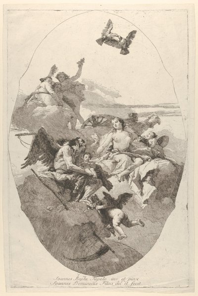 Venus confiando a Cupido al Tiempo de Giovanni Domenico Tiepolo