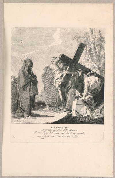 Vía crucis - Estación IV, se encuentra con su madre de Giovanni Domenico Tiepolo