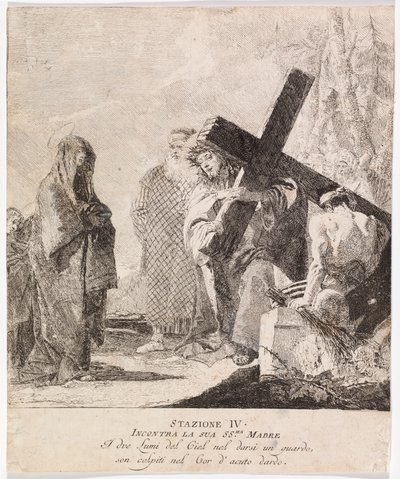 Via crucis - Estación IV. Jesús encuentra a su Madre de Giovanni Domenico Tiepolo