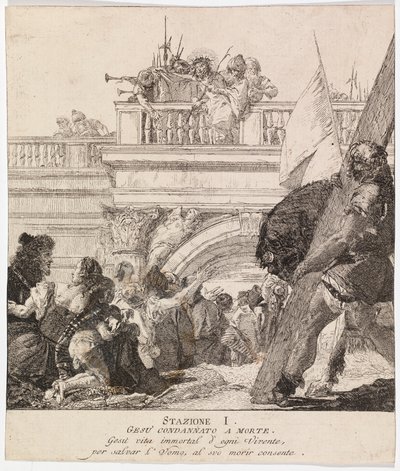 Vía crucis - Estación I. Jesús es condenado a muerte de Giovanni Domenico Tiepolo