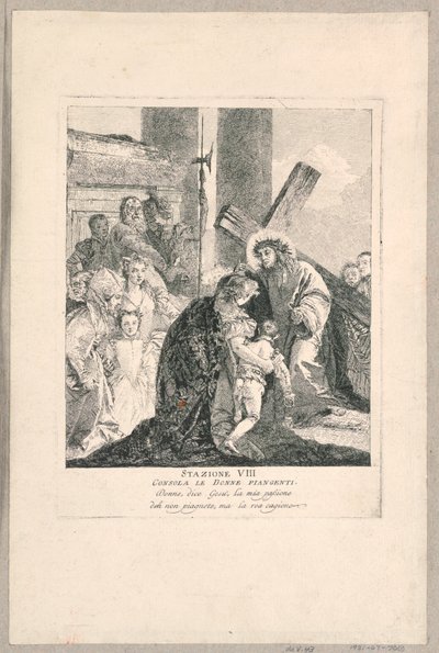 Vía crucis - Estación VIII, Él consuela a las mujeres llorosas de Giovanni Domenico Tiepolo